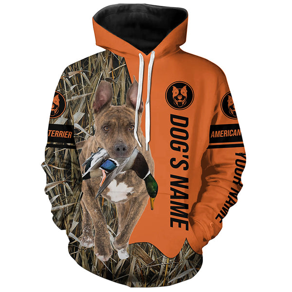 American Staffordshire Terrier Hunting dog customized Name all over printed Shirt, Hunting Gift FSD4665