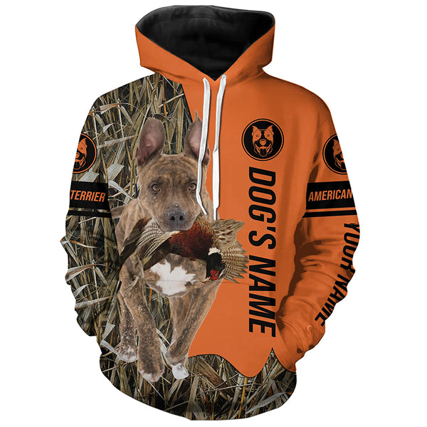American Staffordshire Terrier Hunting dog customized Name all over printed Shirt, Hunting Gift FSD4665
