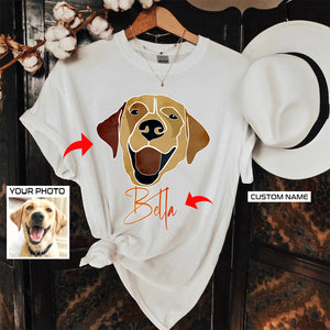 Custom Dog Picture and Name Dog Art print on Shirts, Gifts for Dog Mom| Dog Lovers FSD4063D06