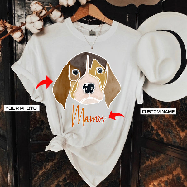 Custom Dog Picture and Name Dog Art print on Shirts, Gifts for Dog Mom| Dog Lovers FSD4063D06