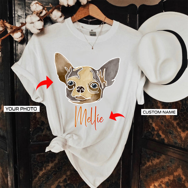 Custom Dog Picture and Name Dog Art print on Shirts, Gifts for Dog Mom| Dog Lovers FSD4063D06