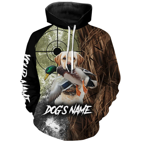 Yellow Labrador Retriever Duck Hunting Waterfowl camo Shirts, Custom Names Duck Hunting Shirts FSD4555