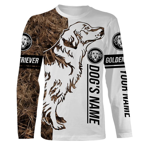 Golden Retriever Tattoo Camo Customized Name Shirt, Hoodie - Retriever Hunting Dog, Duck Bird Hunting Gifts FSD2603
