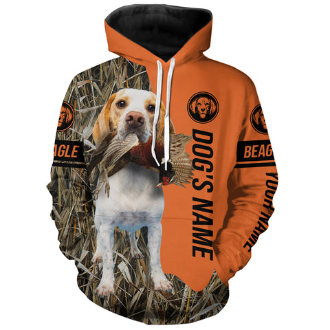 Lemon Beagle Hunting Dog customized Name all over printed Shirt, Beagle hunting Gift for hunters FSD4352