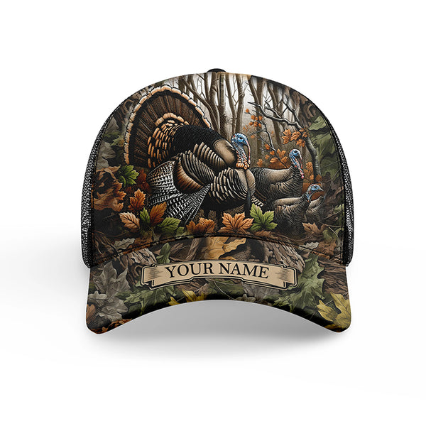 Wild Turkey Hunting Mesh Back Hat Customized Name For Turkey Hunters, Personalized Turkey Hunting Cap FSD4435