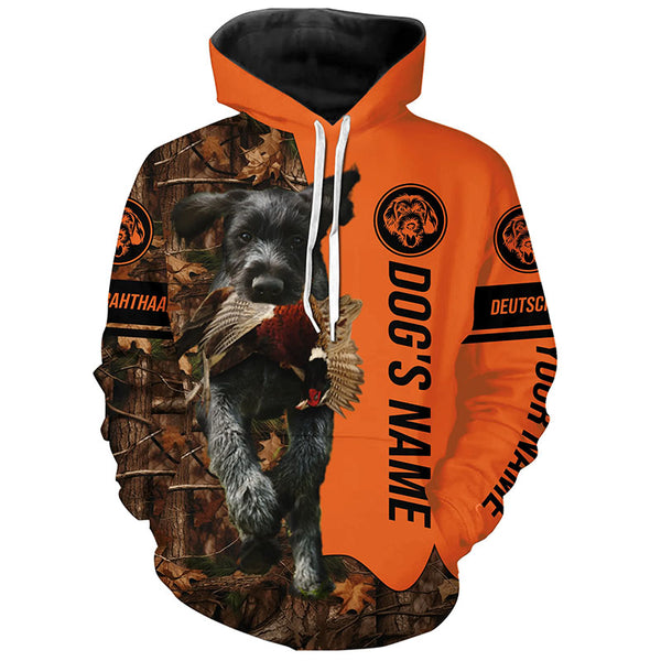 Pheasant Hunting with Dogs Deutsch Drahthaar Customize Name Shirts, Gifts idea for Pheasant Hunters FSD4064