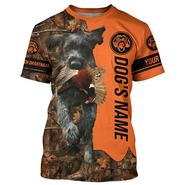 Pheasant Hunting with Dogs Deutsch Drahthaar Customize Name Shirts, Gifts idea for Pheasant Hunters FSD4064