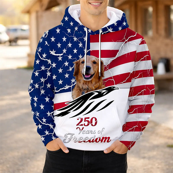 American Flag Custom Dog Shirt – Patriotic Freedom Tribute with Dog | FSD4793