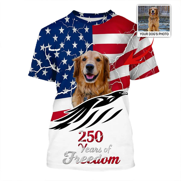 American Flag Custom Dog Shirt – Patriotic Freedom Tribute with Dog | FSD4793