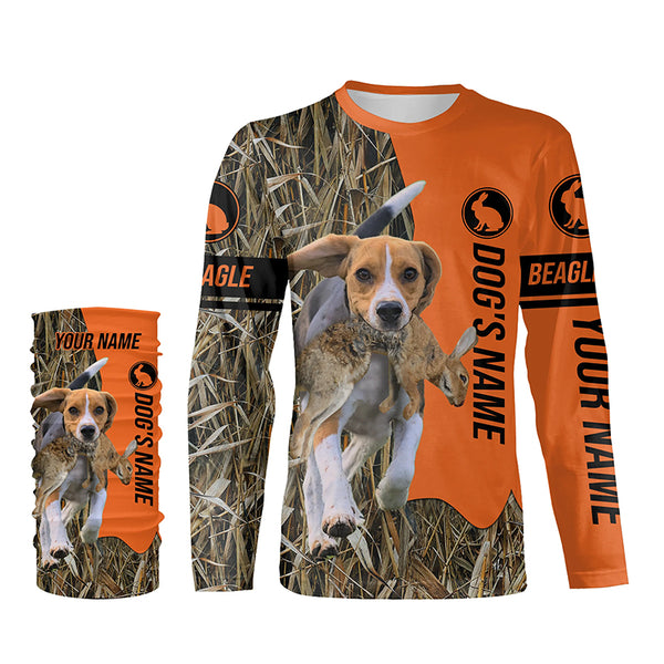 Rabbit Hunting with Dogs Beagle Customize Name Shirts, Beagle hunting dog shirt FSD3660