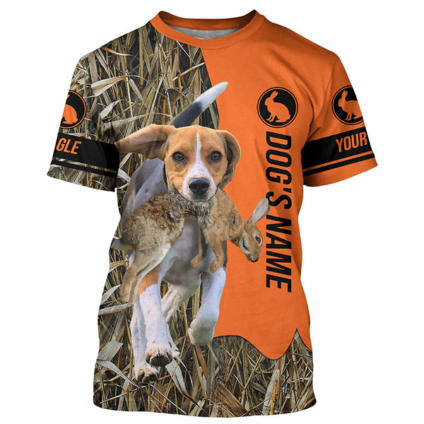 Rabbit Hunting with Dogs Beagle Customize Name Shirts, Beagle hunting dog shirt FSD3660