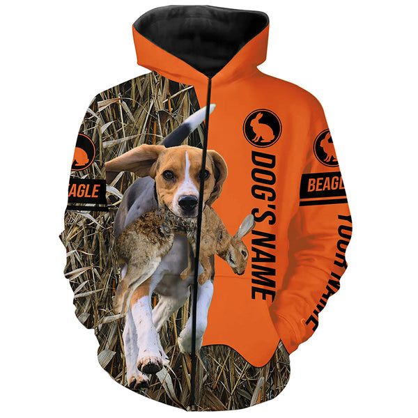 Rabbit Hunting with Dogs Beagle Customize Name Shirts, Beagle hunting dog shirt FSD3660