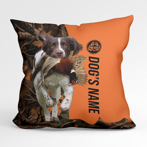 English Springer Spaniel Duck/Pheasant Hunting Custom Dog's Name Pillow, Hunting dog Pillows FSD4384
