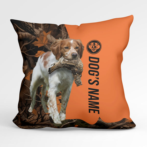 Brittany Duck/Pheasant Hunting Custom Dog's Name Pillow, Hunting dog Pillows FSD4388