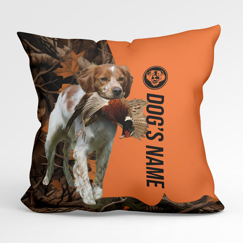 Brittany Duck/Pheasant Hunting Custom Dog's Name Pillow, Hunting dog Pillows FSD4388