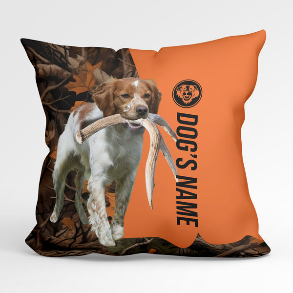 Brittany Duck/Pheasant Hunting Custom Dog's Name Pillow, Hunting dog Pillows FSD4388