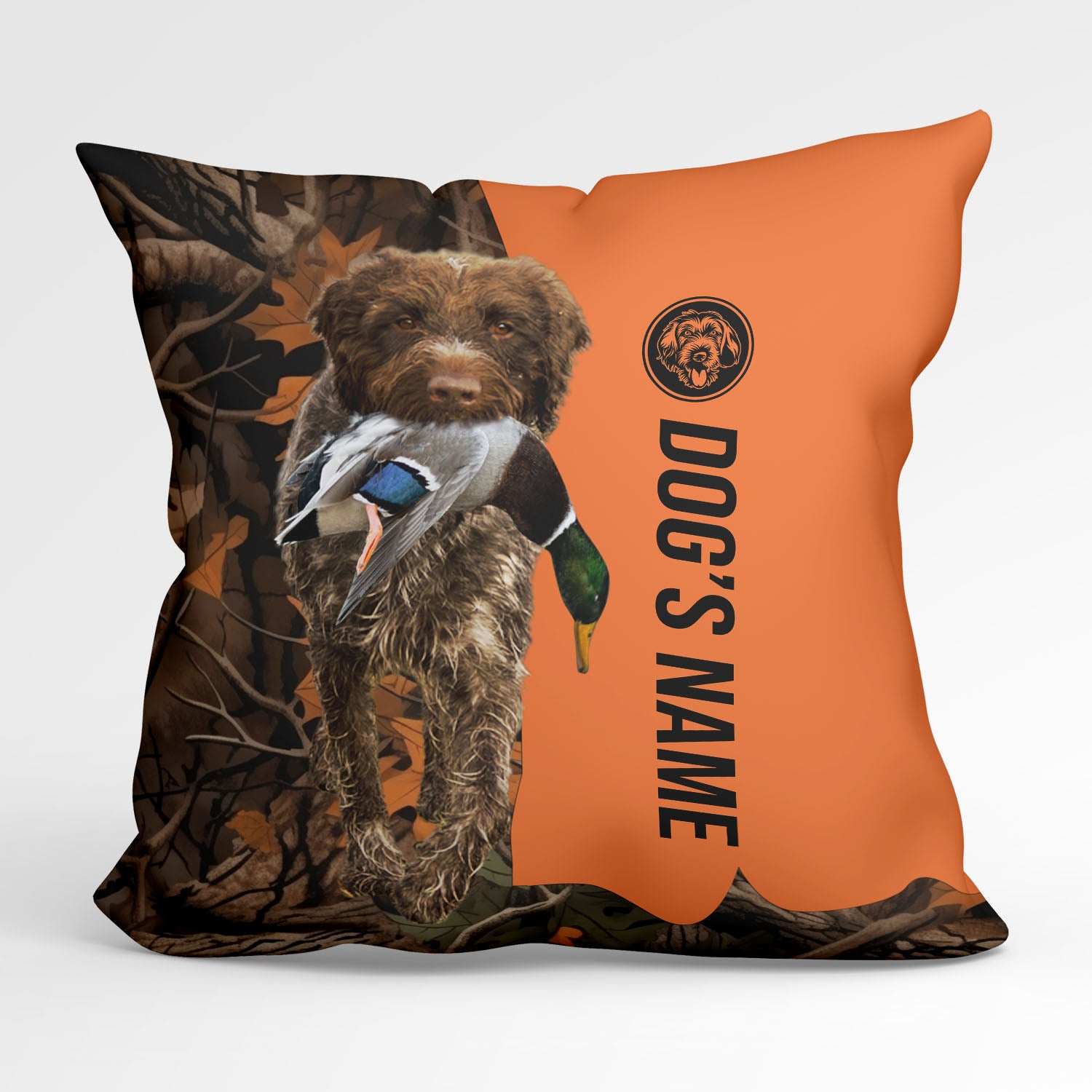 Wirehaired Pointing Griffon Duck/Pheasant Hunting Custom Dog's Name Pillow, Hunting dog Pillows FSD4391