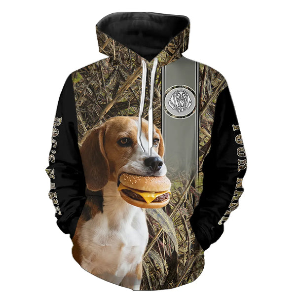 Funny Dog Holding a Cheeseburger Hoodie – Choose Your Dog Breed FSD4786