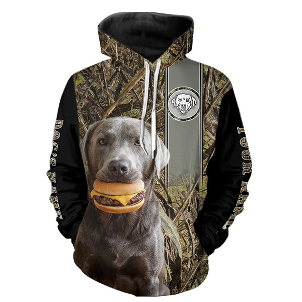 Funny Dog Holding a Cheeseburger Hoodie – Choose Your Dog Breed FSD4786