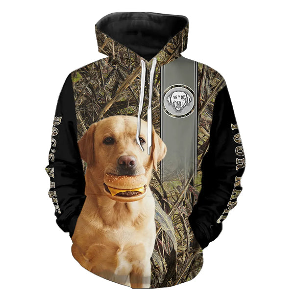 Funny Dog Holding a Cheeseburger Hoodie – Choose Your Dog Breed FSD4786