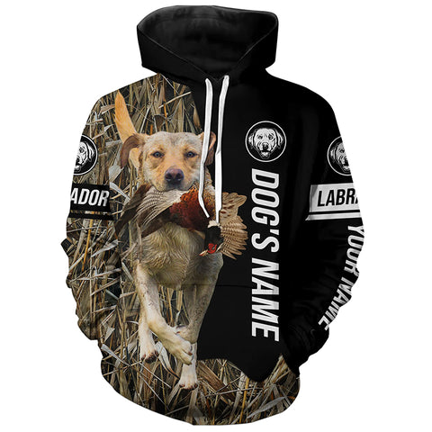 Yellow Labrador Retriever Hunting Dog Customized Name Camo Shirts for Hunters FSD4668