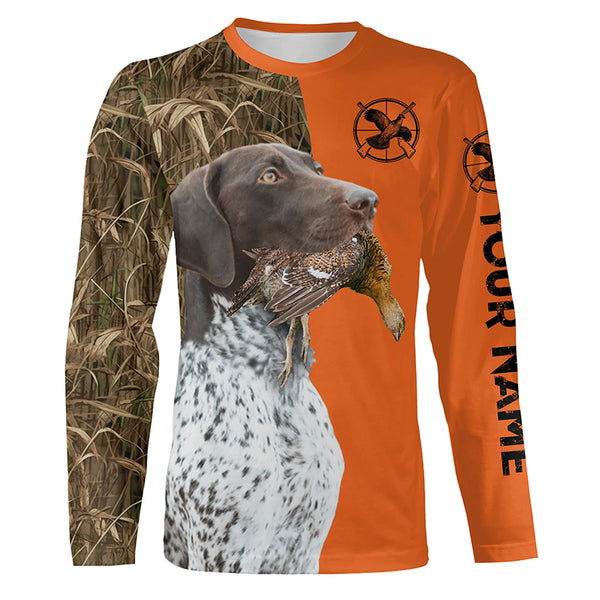 German Shorthaired Pointer Dog Grouse Hunting Custom name Orange Shirts for Grouse Hunter, Bird Hunter FSD3960