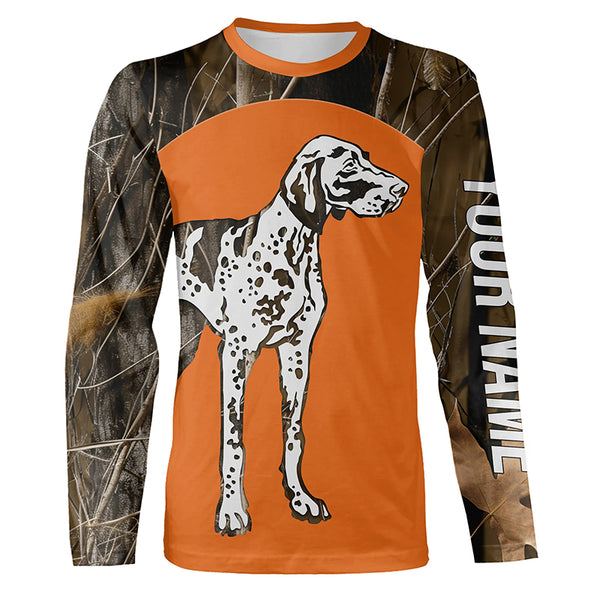 German Shorthaired Pointer Best Hunting Dog Blaze Orange Custom Name Shirts for Men FSD4476