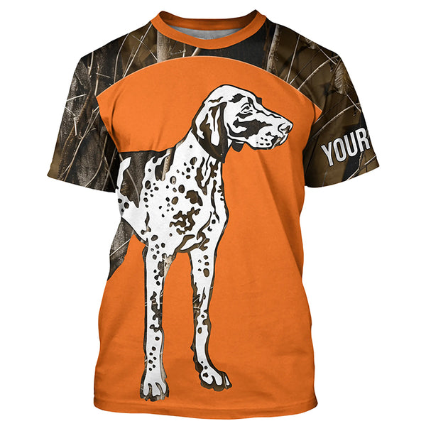 German Shorthaired Pointer Best Hunting Dog Blaze Orange Custom Name Shirts for Men FSD4476
