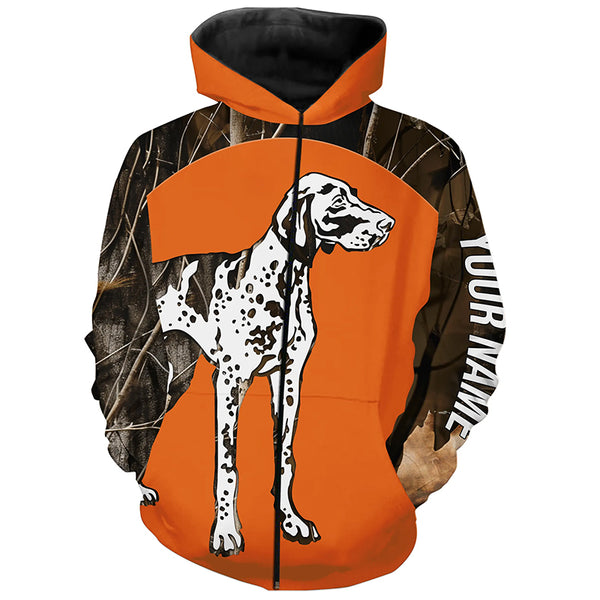 German Shorthaired Pointer Best Hunting Dog Blaze Orange Custom Name Shirts for Men FSD4476