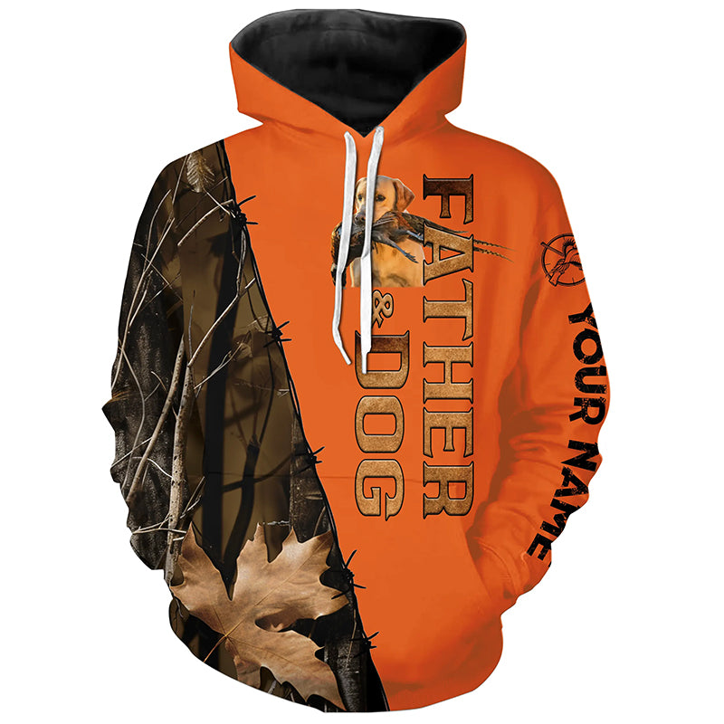 Yellow Labrador Retriever Pheasant Hunting Orange shirt for Men, Father's Day Hunting Gift ideas for Dad FSD4477