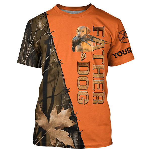 Yellow Labrador Retriever Pheasant Hunting Orange shirt for Men, Father's Day Hunting Gift ideas for Dad FSD4477