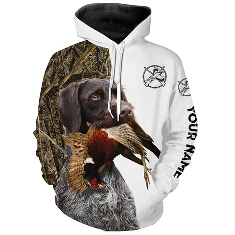 Pheasant Hunting With Dog Deutsch Drahthaar Customize Name All Over Printed Shirts - Personalized Hunting Gifts FSD2165