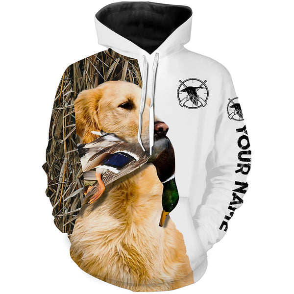 Duck Hunting With Dog Golden Retriever Customize Name 3D All Over Printed Shirts - Personalized Hunting Gifts FSD2166
