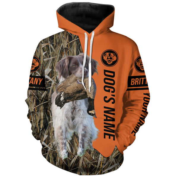 Liver Brittany Hunting Dog Customized Name All over printed Shirts for Hunters, Hunting Gifts FSD4222