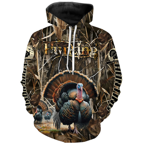 Personalized Turkey Hunting Clothes, Wild Turkey Hunting Camo Shirts for Men Women FSD4416