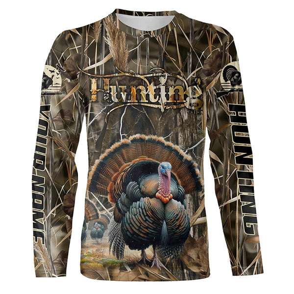 Personalized Turkey Hunting Clothes, Wild Turkey Hunting Camo Shirts for Men Women FSD4416