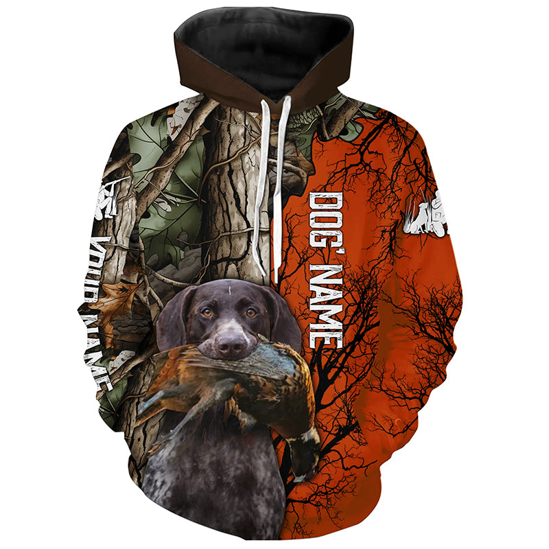 German Shorthaired Pointer Dog Pheasant hunting Camouflage customized Name Shirts for Men FSD4022