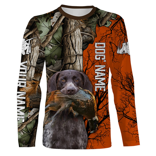 German Shorthaired Pointer Dog Pheasant hunting Camouflage customized Name Shirts for Men FSD4022