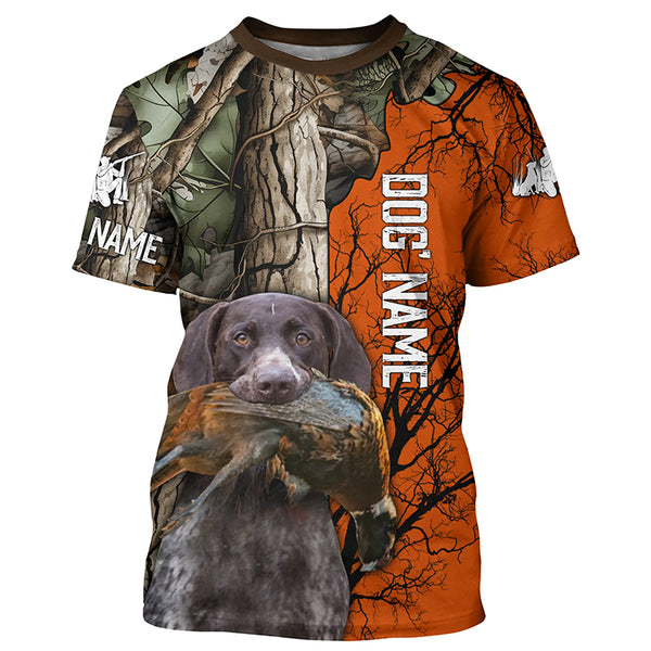 German Shorthaired Pointer Dog Pheasant hunting Camouflage customized Name Shirts for Men FSD4022