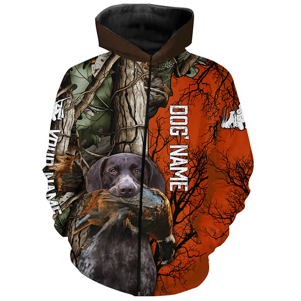 German Shorthaired Pointer Dog Pheasant hunting Camouflage customized Name Shirts for Men FSD4022