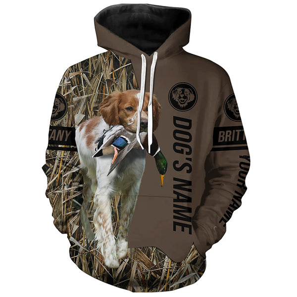 Brittany Hunting dog customized Name Shirt, camo and brown color FSD4677