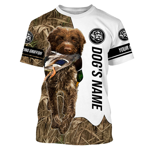 Duck Hunting Dog Wirehaired pointing griffon Customize Name Camo 3D All Over Printed Shirts FSD3440