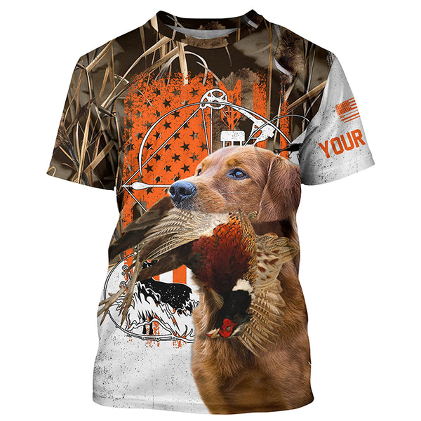Golden Retriever Hunting Dog American flag Custom Name all over print Shirts FSD4446