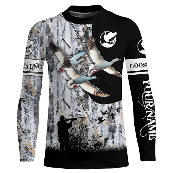 Snow Goose hunting camo customize Name 3D All over print Shirts, Hoodie, Long sleeve FSD1719