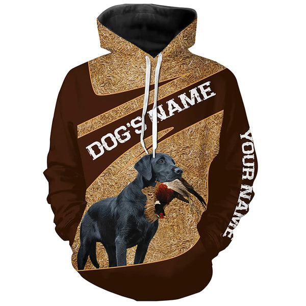 Black Labrador Retriever Pheasant Hunting Dog Custom Name Shirts, Pheasant Hunting Clothes FSD4513