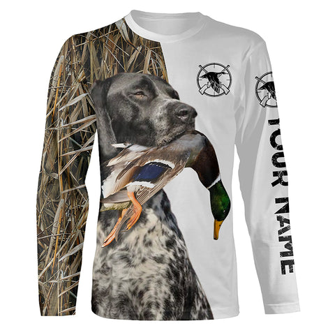 Duck Hunting With Dog black roan GSP German Shorthaired Pointer Customize Name Shirts Personalized Gifts FSD2631