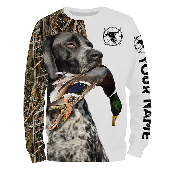 Duck Hunting With Dog black roan GSP German Shorthaired Pointer Customize Name Shirts Personalized Gifts FSD2631