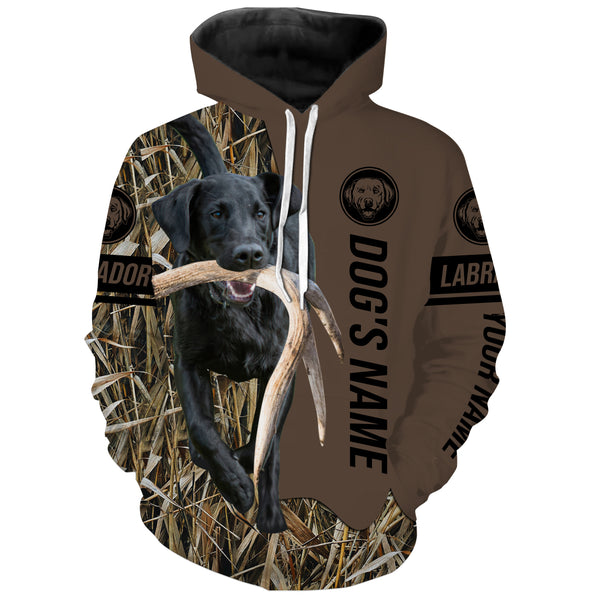 Black Labrador Retriever Hunting Dog Custom Name Camo Shirts, Hunting Gifts FSD4074KYC