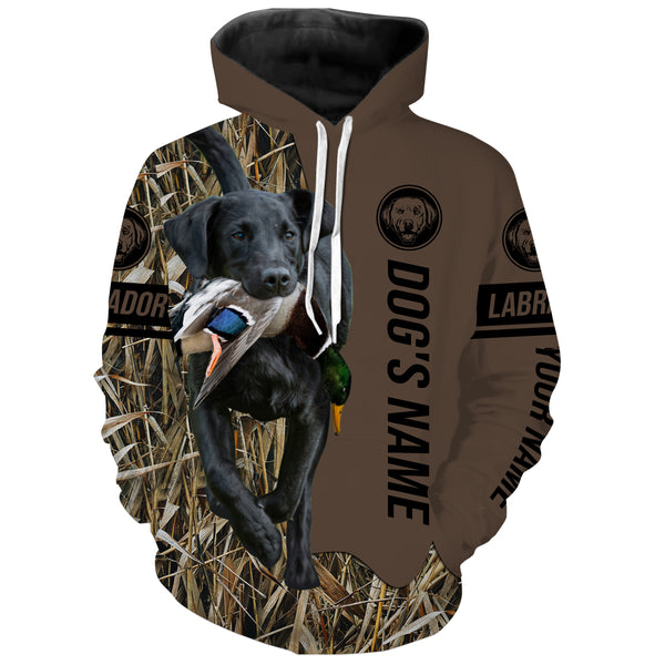 Black Labrador Retriever Hunting Dog Custom Name Camo Shirts, Hunting Gifts FSD4074KYC