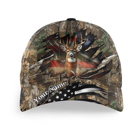 Deer Hunting American Flag camo hunting Hat, Hunting Baseball hat Personalized hunting gift FSD3141